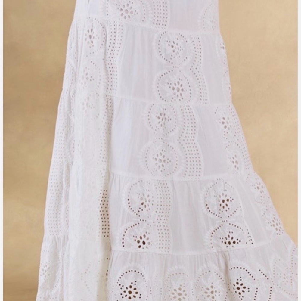 Sundance White Eyelet Tiered Maxi Skirt-NWT - Picture 5 of 6